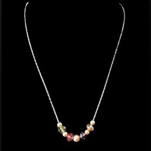 Gold Filled Gemstone Bead Necklace Semi Precious
